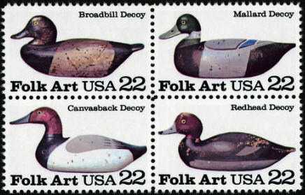 1985 US - Sc2141a 22¢ Folk Art Block (4) MNH